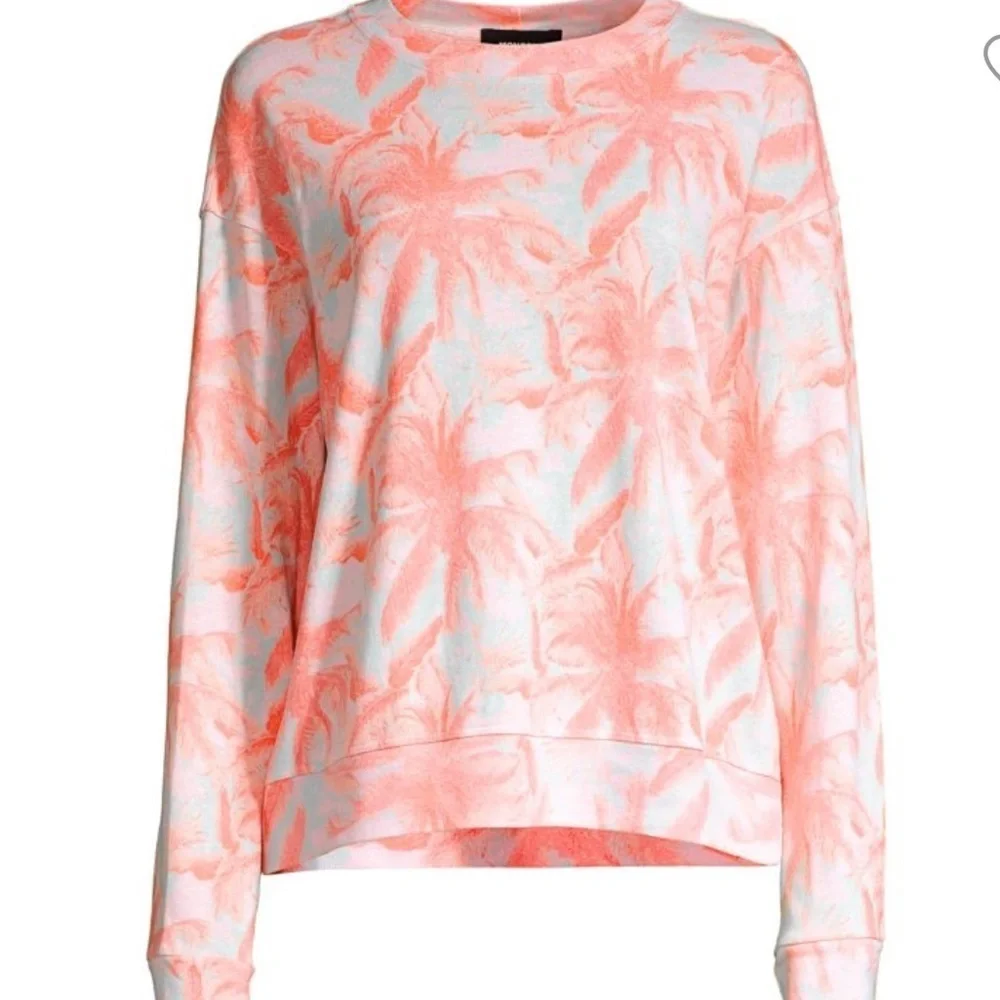 MONROW Tropical Palm Print Sweatshirt Size Small - Picture 5 of 16
